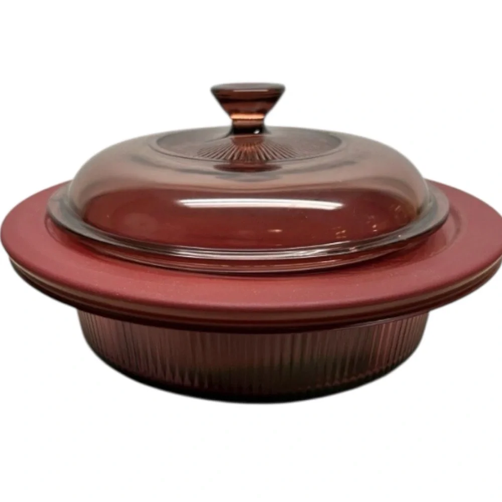 Pyrex Pink Glass Casserole Dish with Lid